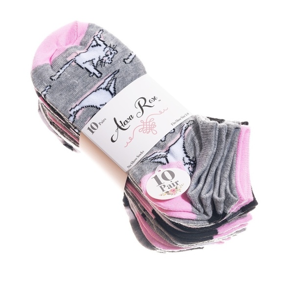 10 PAIR VALUE PACK YOGA CAT PRINT LOW SOCKS - Picture 3 of 3